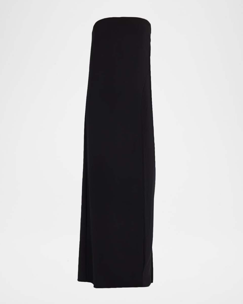 Jacqueline Layered Strapless Crepe Jumpsuit